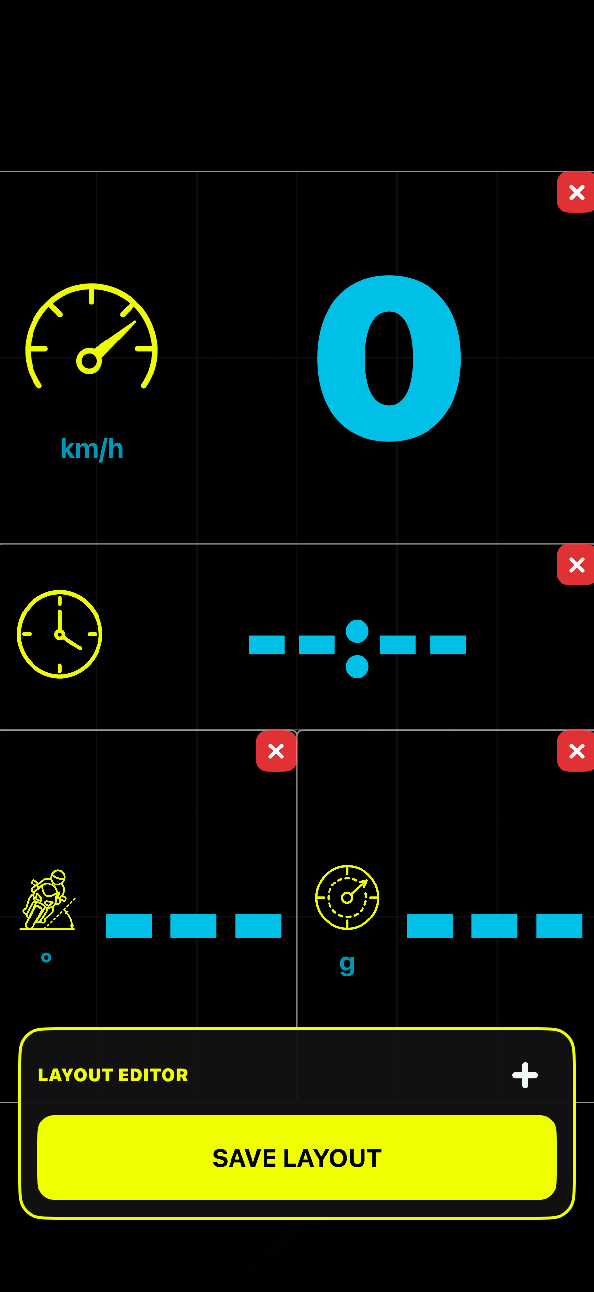 RideArrow dashboard editor with movable widgets